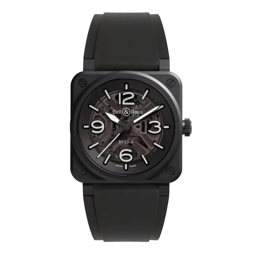 Bell & Ross BR-03 Skeleton Black Ceramic BR03A-BL-SKCE/SRB