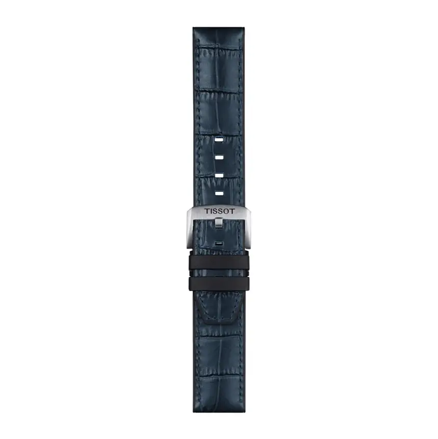 Tissot blue rubber and leather strap 22 mm T852.046.765