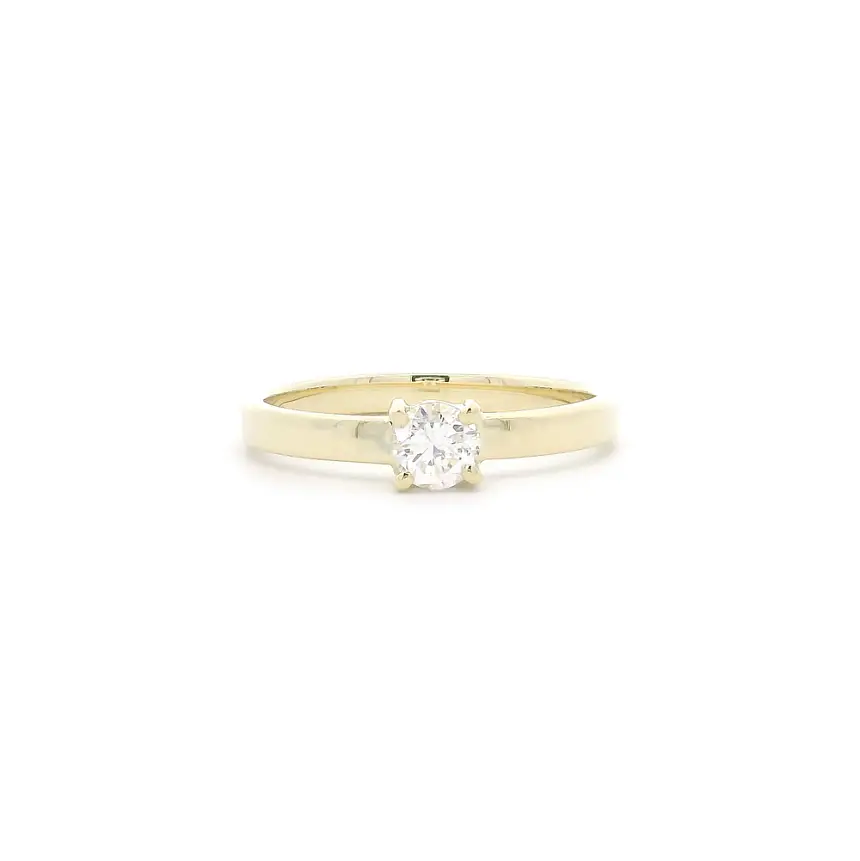 Gold Engagement Ring with Diamond