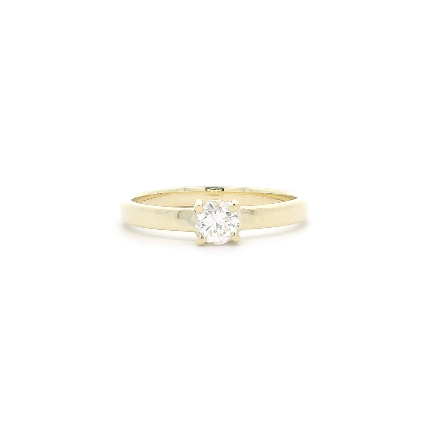 Gold Engagement Ring with Diamond