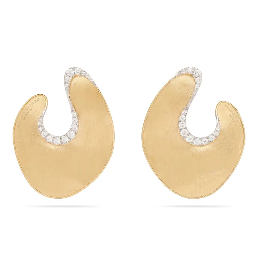 Gold Earrings Marco Bicego Lunaria Diamonds OB1912_B YW Q6