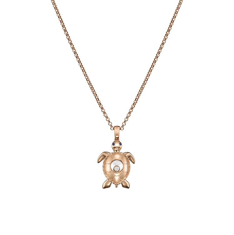 Gold Chopard Happy Diamonds Turtle Necklace 79A187-5001