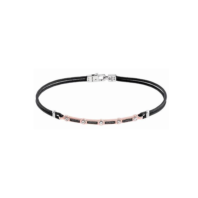 Gold Men's Zancan Bracelet with Black Diamonds