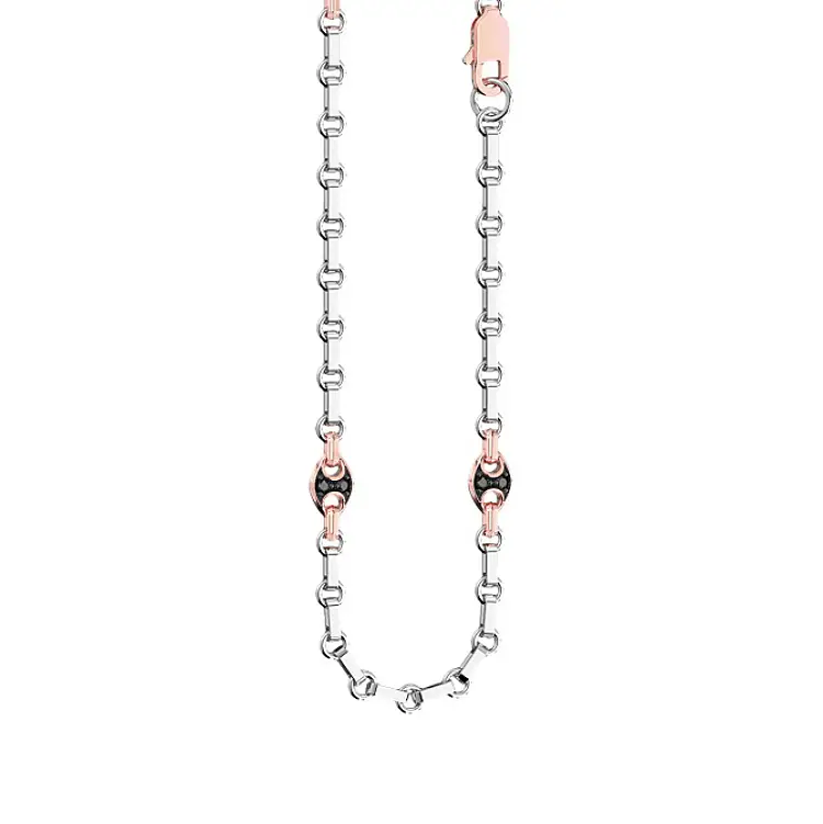 Gold Men's Chain with Black Diamonds