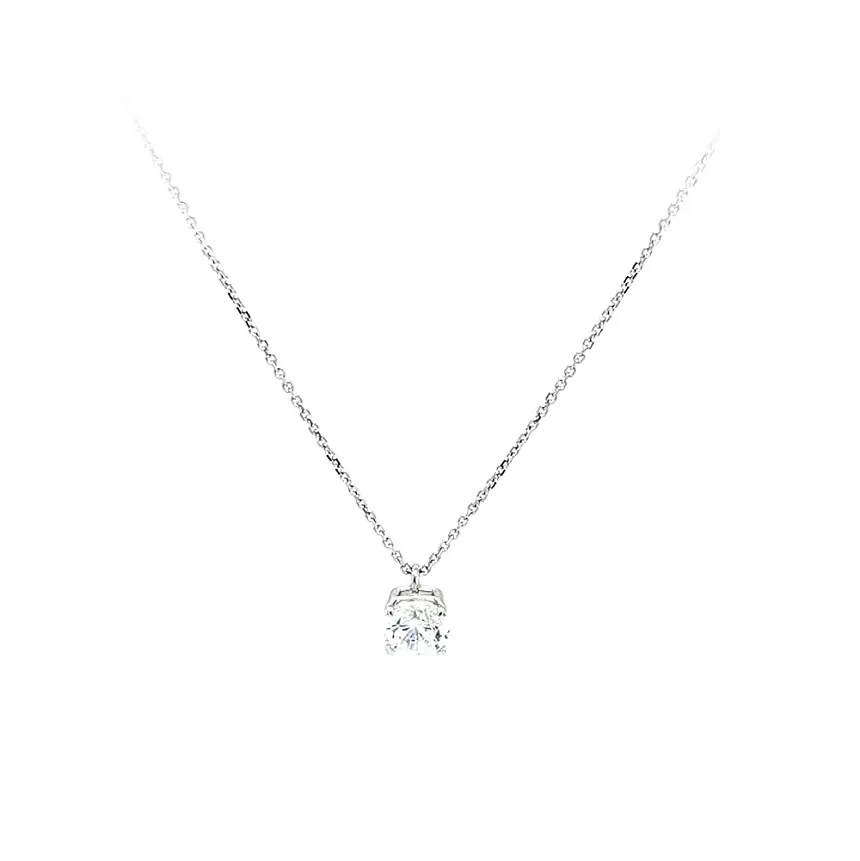 Women's White Gold Zircon Necklace