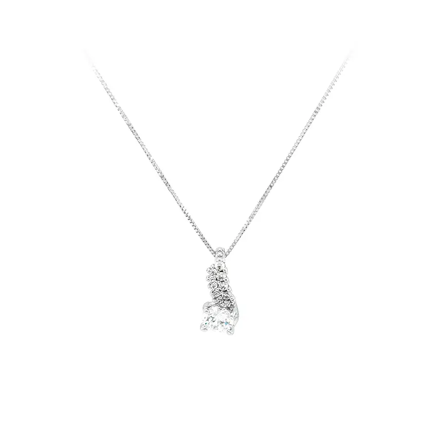 Necklace with White Gold Zircons