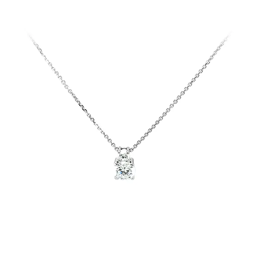 Necklace with White Gold Zircons