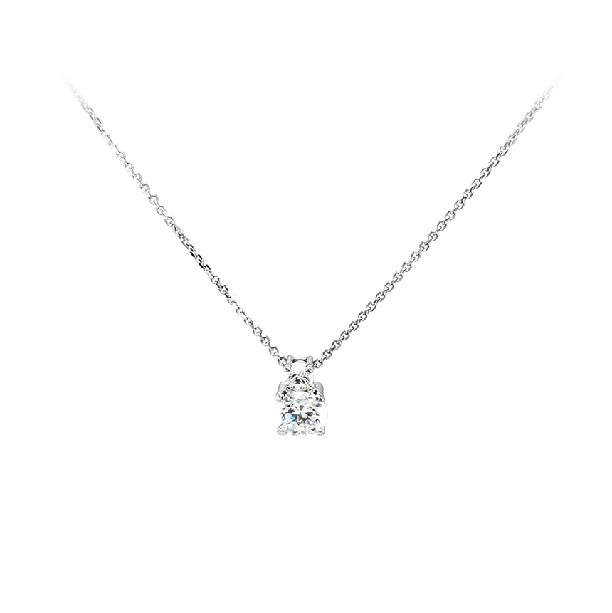 Necklace with White Gold Zircons