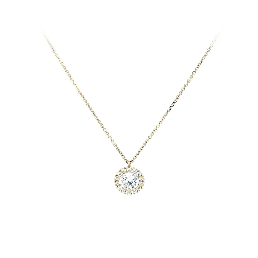 Gold Necklace with Zircons