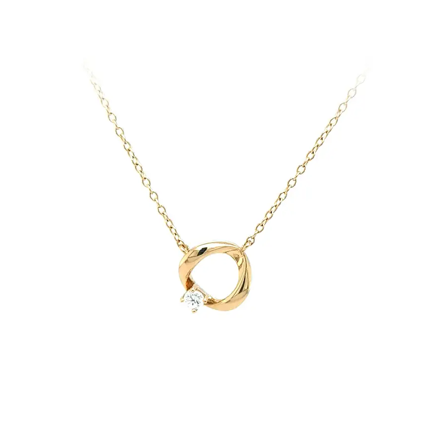 Gold Necklace with Zircon