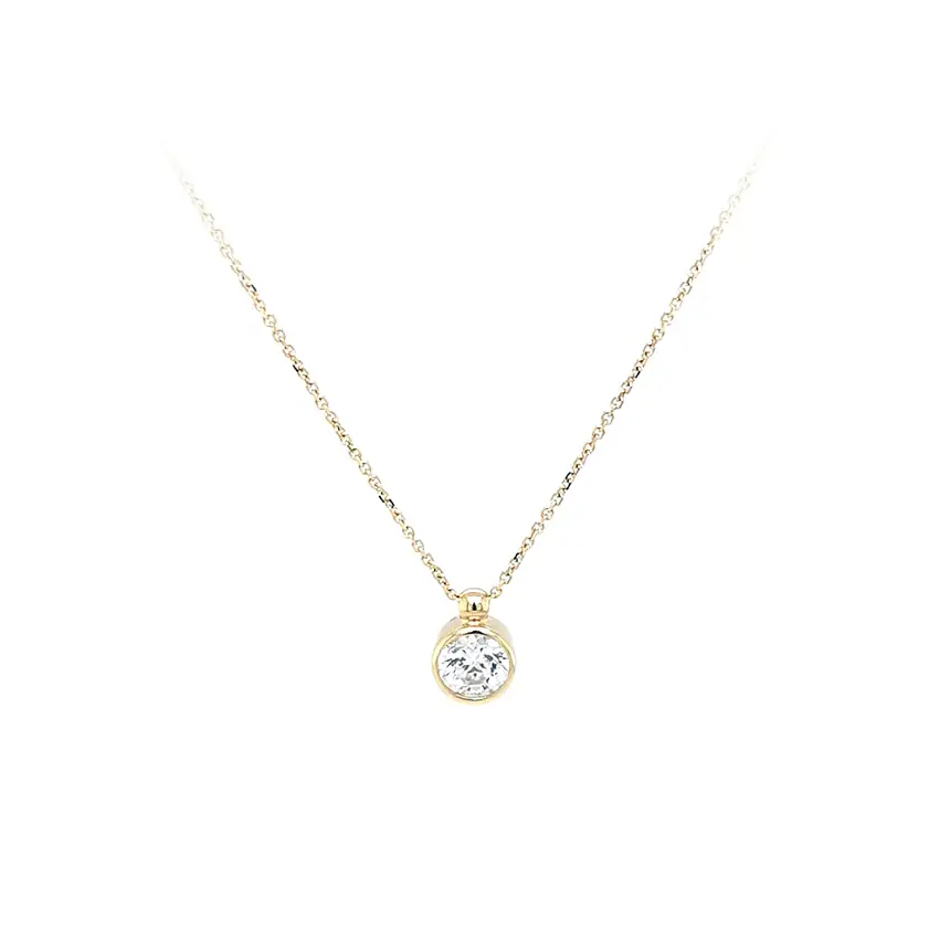 Gold Necklace with Zircon