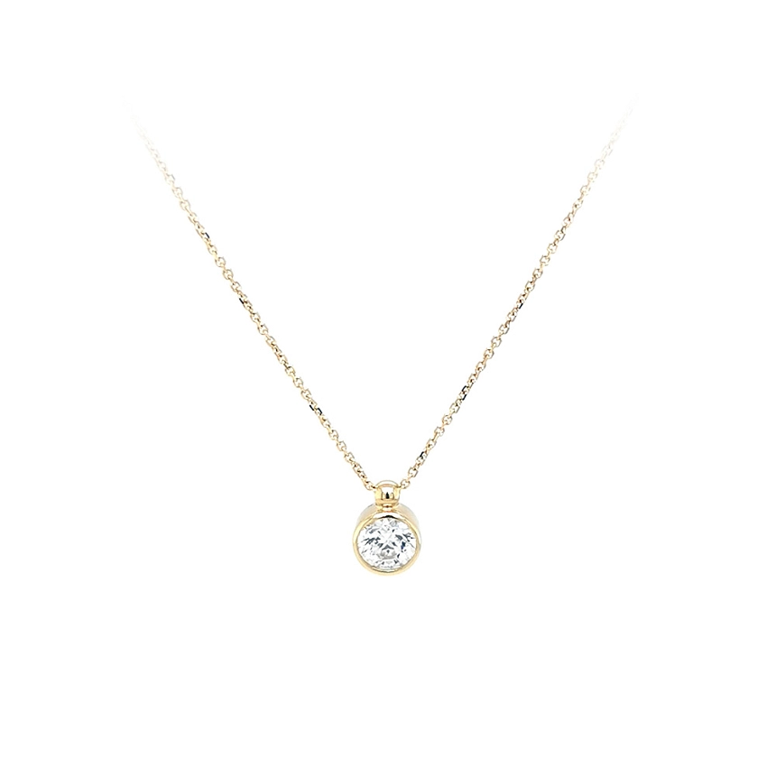 Gold Necklace with Zircon