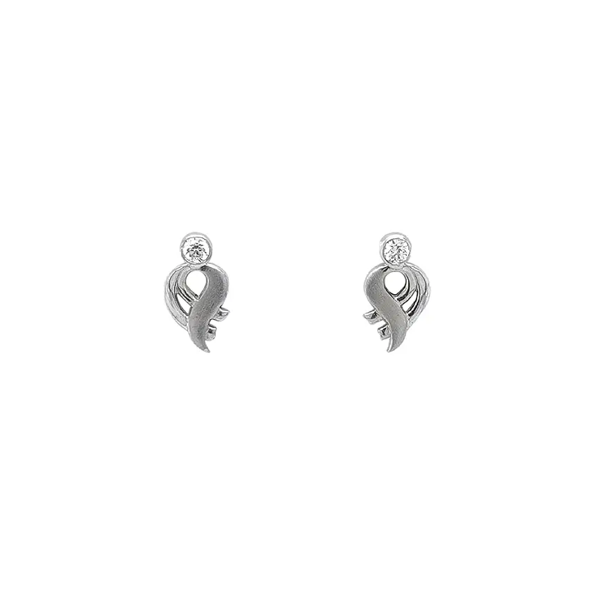 Earrings with White Gold Zircons