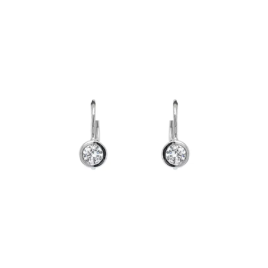 Earrings with White Gold Zircons