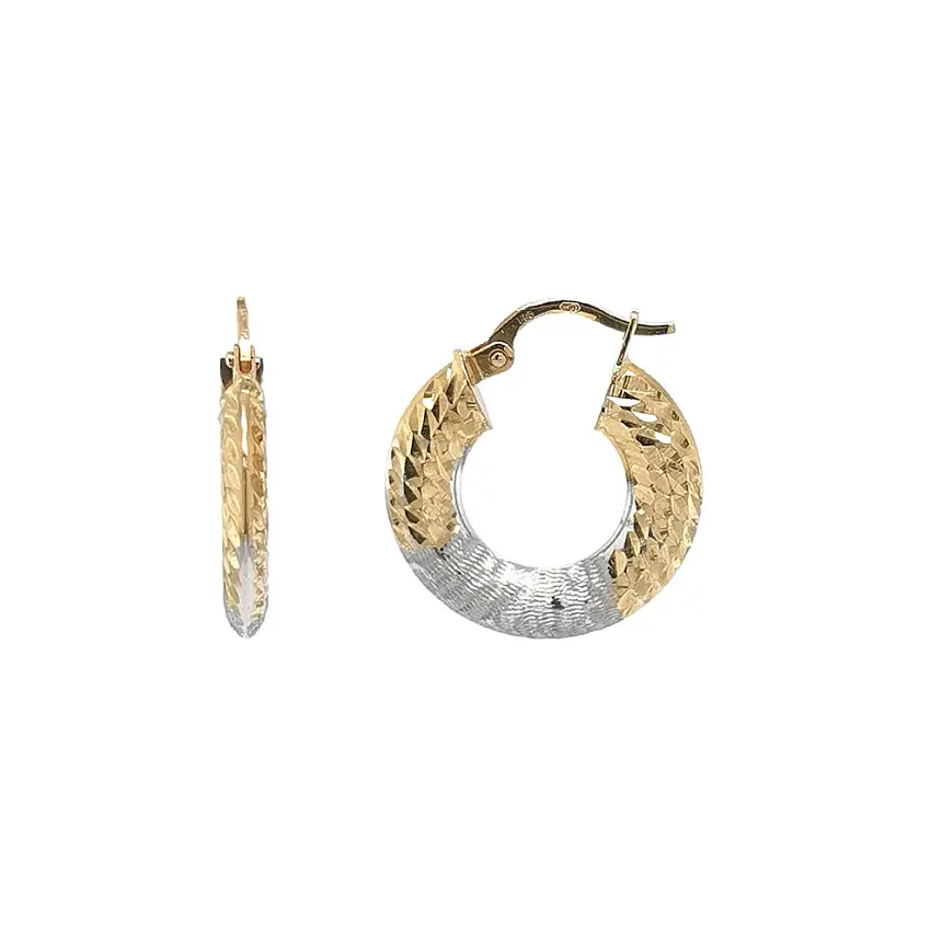 Elegant Two-Tone Gold Hoop Earrings