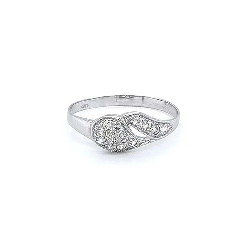 Ring with White Gold Zircons