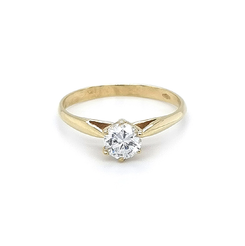 Gold Engagement Ring with Zicron