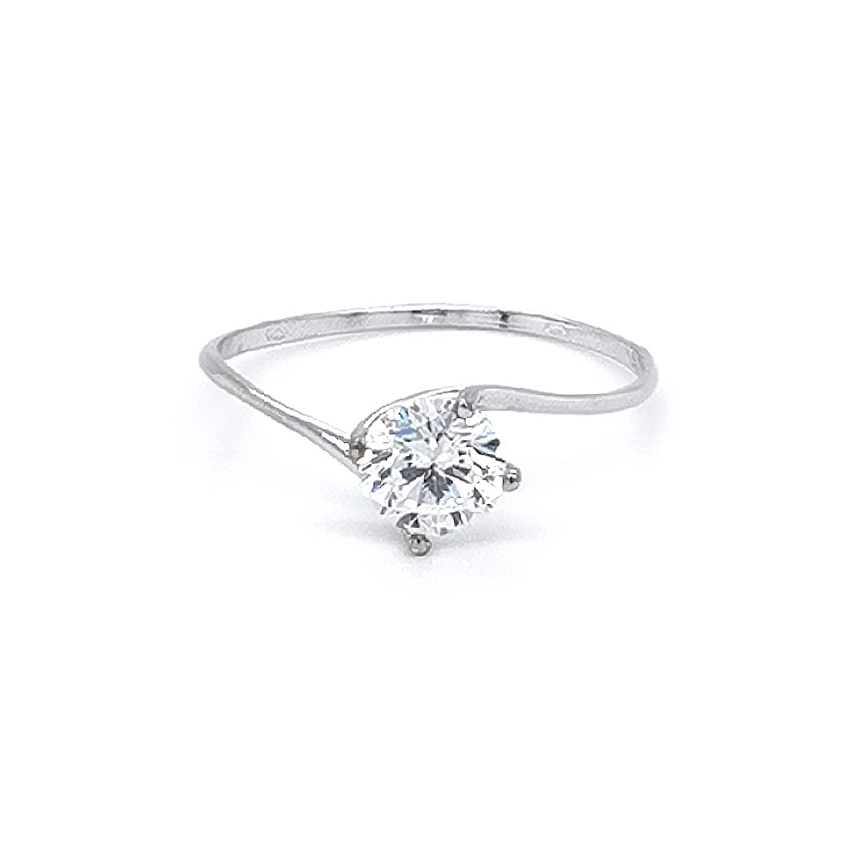 Engagement Ring with White Gold Zircon