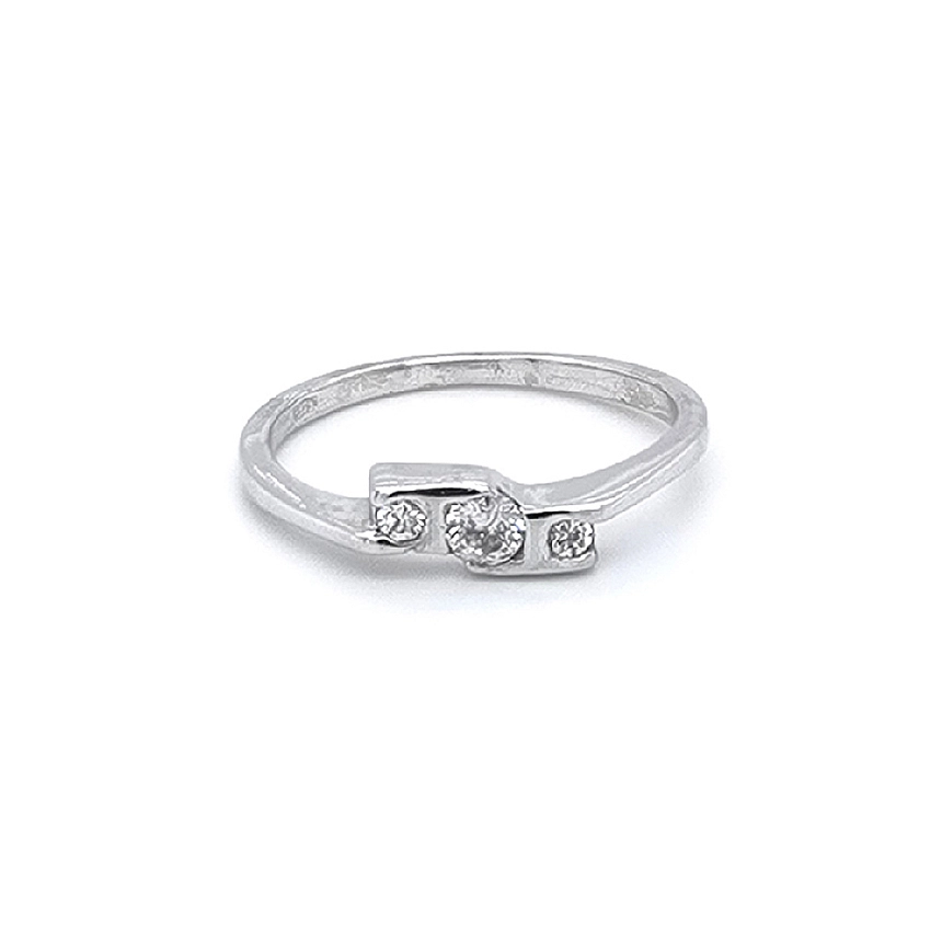 Ring with White Gold Zircons