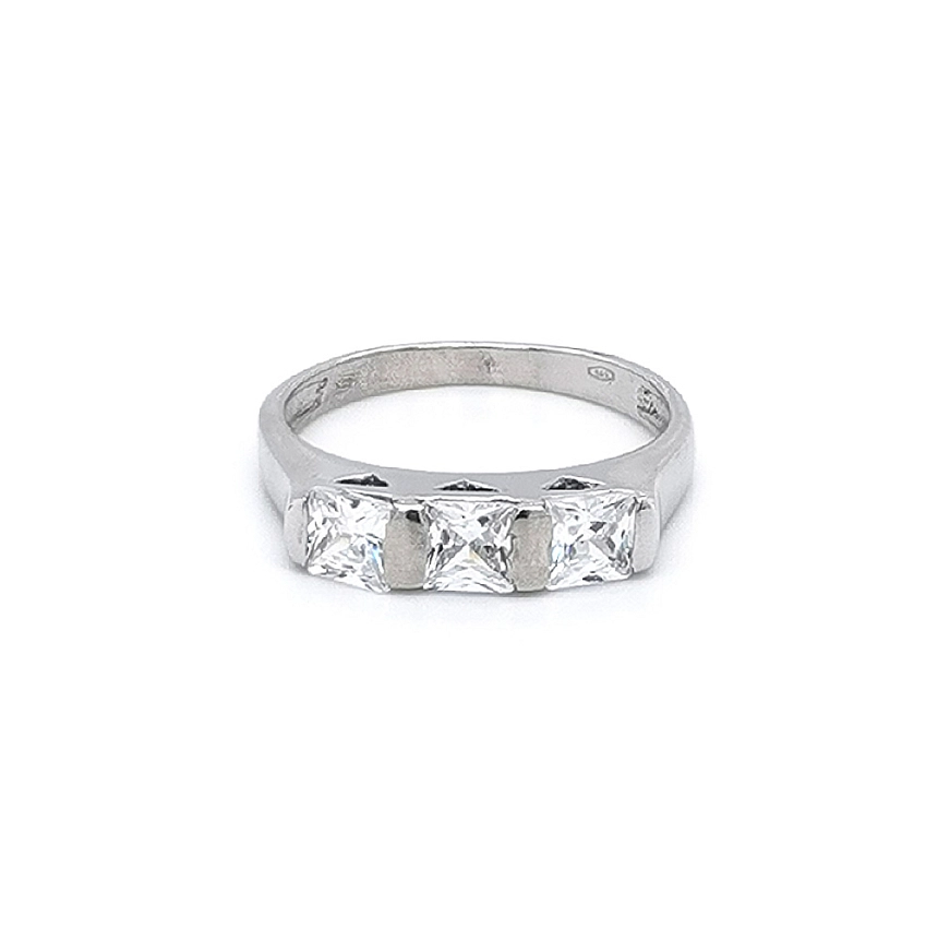 Ring with White Gold Zircons