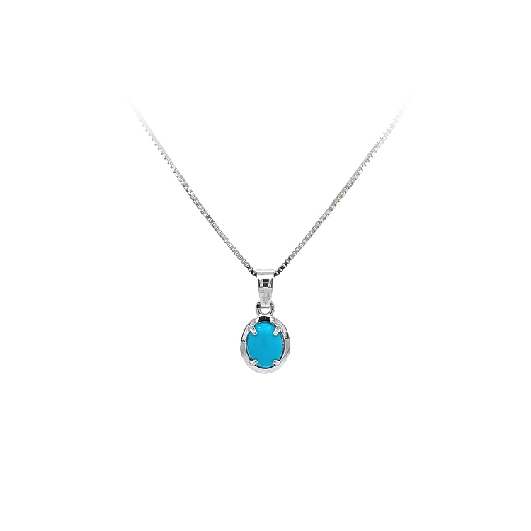 Pendant with Turquoise from White Gold