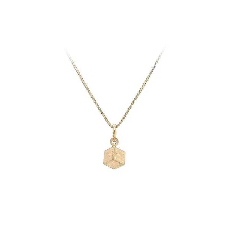 Gold Pendant Playing Cube