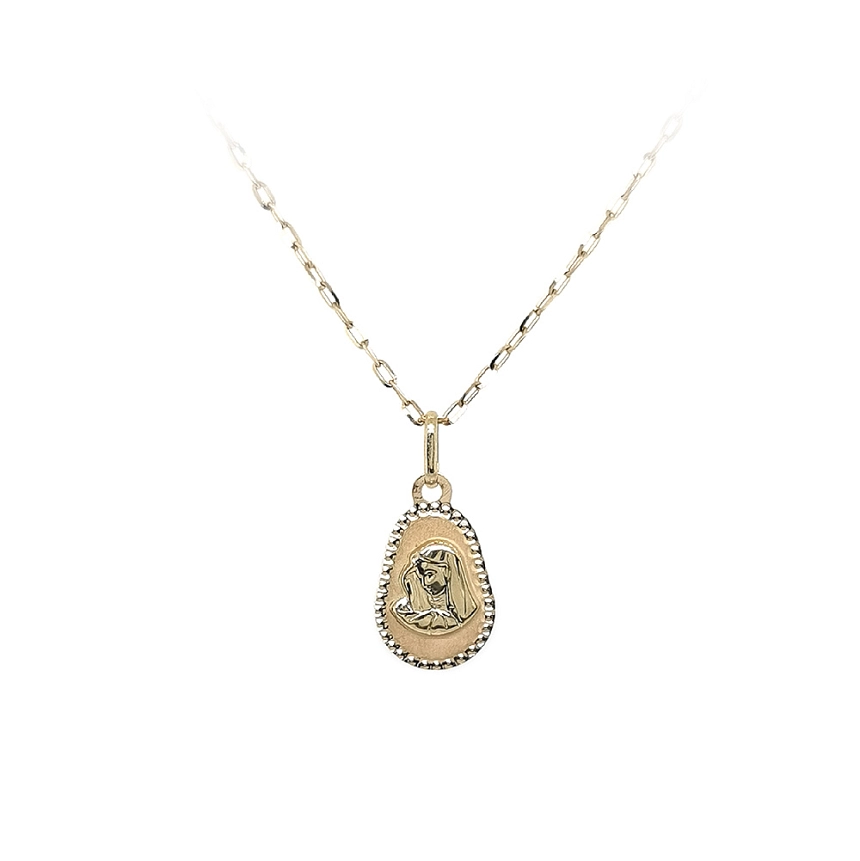 Gold Pendant Madonna Virgin Mary