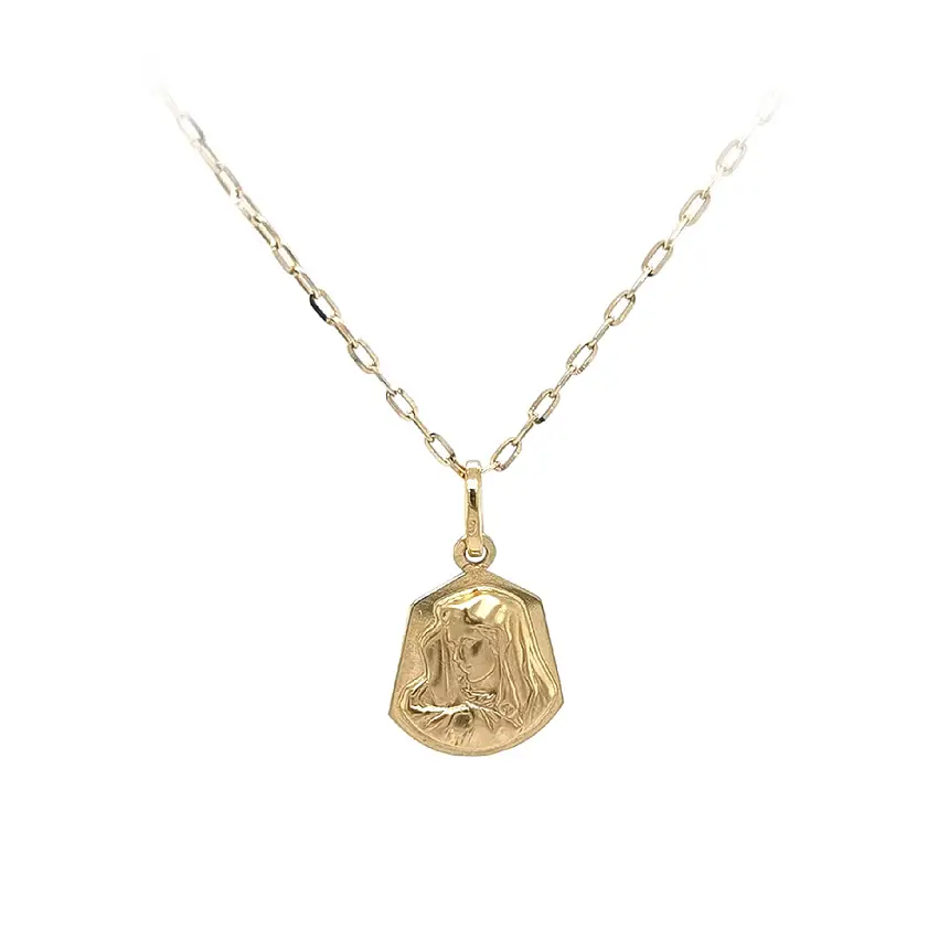 Gold Pendant Madonna Virgin Mary
