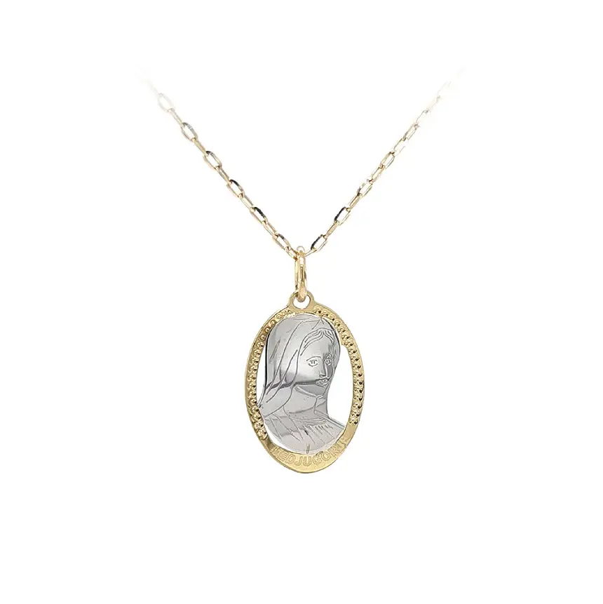 Medallion of the Virgin Mary - Elegance of Combined Gold