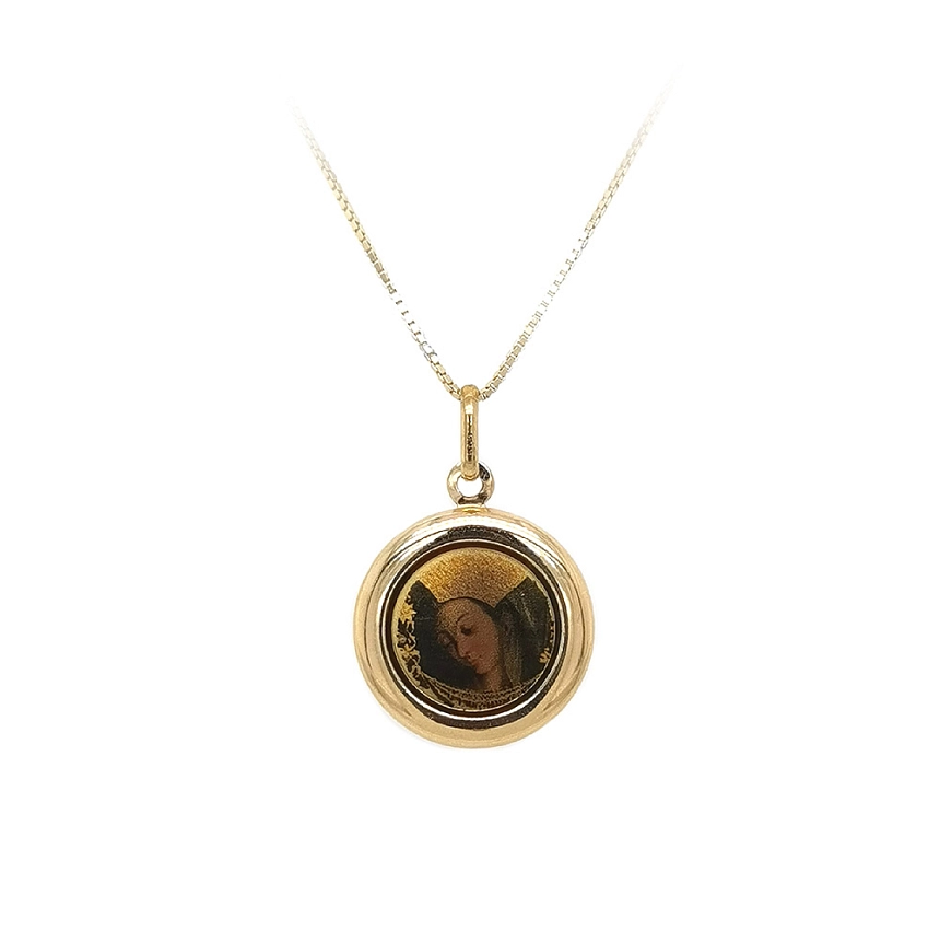 Gold Pendant Madonna Virgin Mary