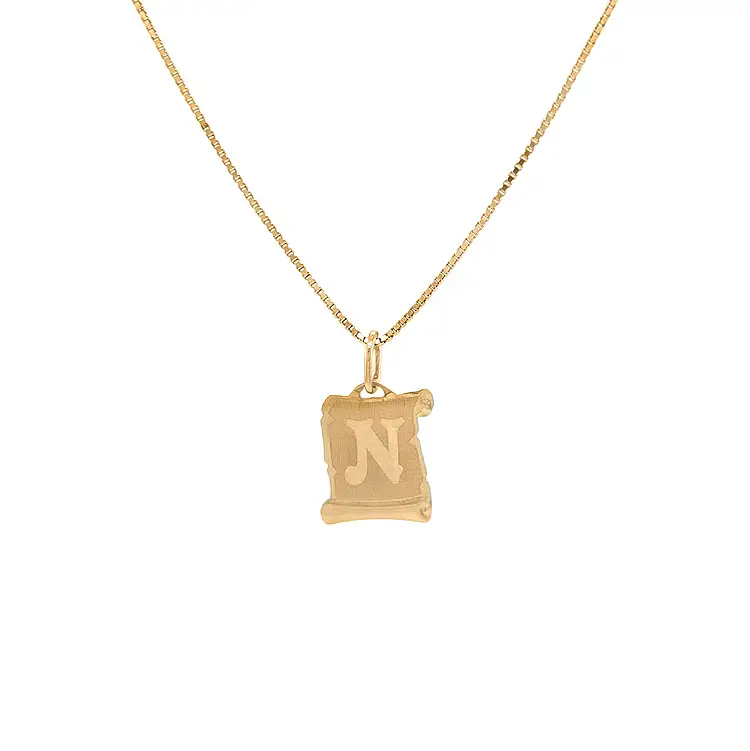 Gold Pendant Letter N