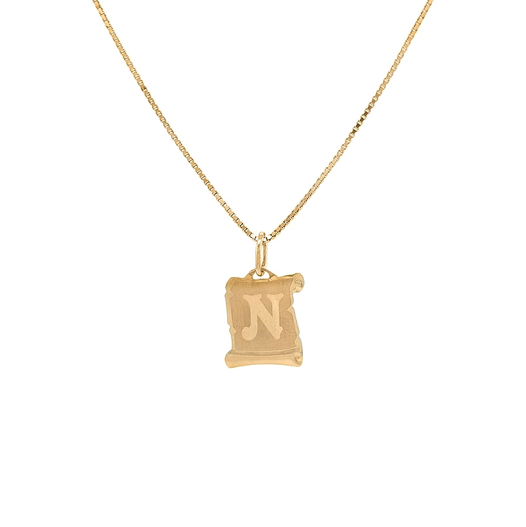 Gold Pendant Letter N