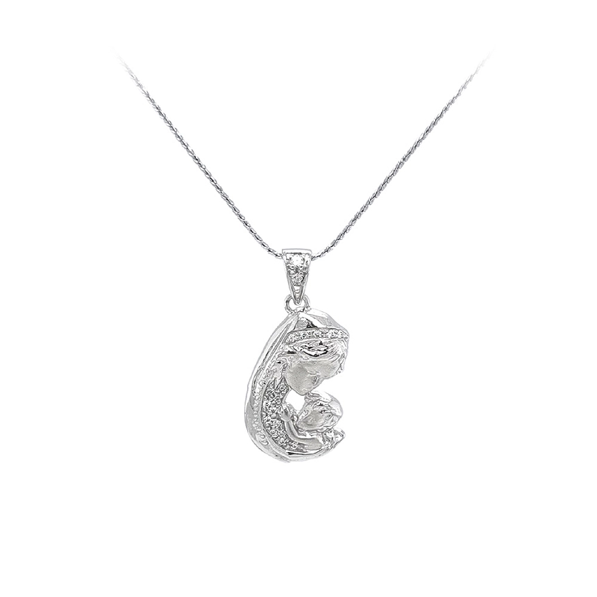 Madonna and Child in Gold with Zircon Glitter