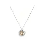 Elegant white gold necklace with a flower pendant and zirconia