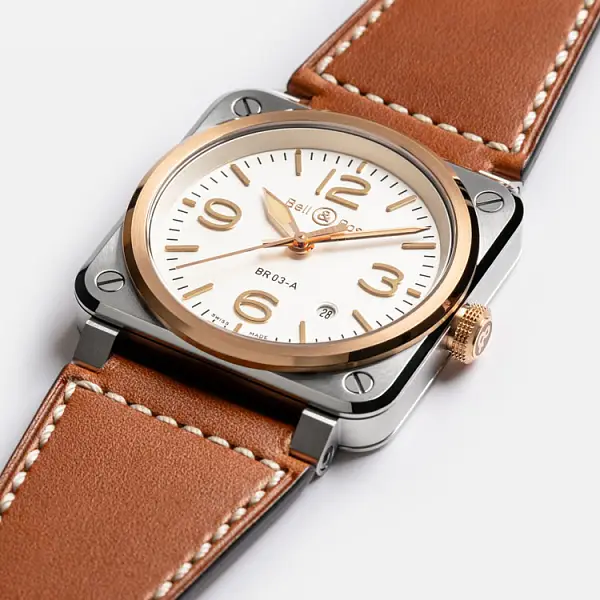 Bell & Ross BR 03 White Steel & Gold BR03A-WH-STPG/SCA