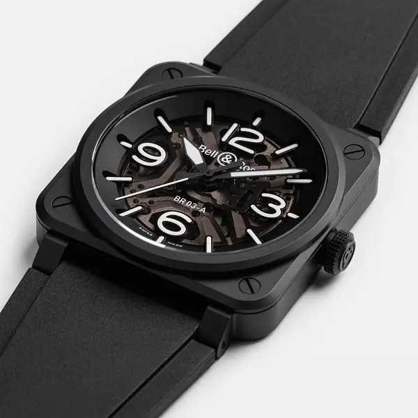 Bell & Ross BR-03 Skeleton Black Ceramic BR03A-BL-SKCE/SRB