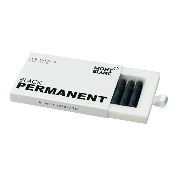 Montblanc Black Permanent Ink Cartridge 107757 ISO 14145-2
