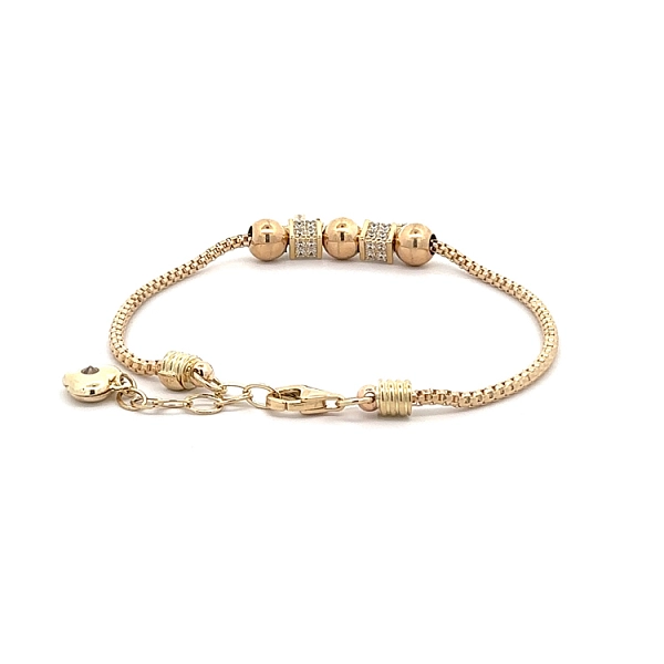 Gold Bracelet with Shining Stones and Symbolism of Love and Faith