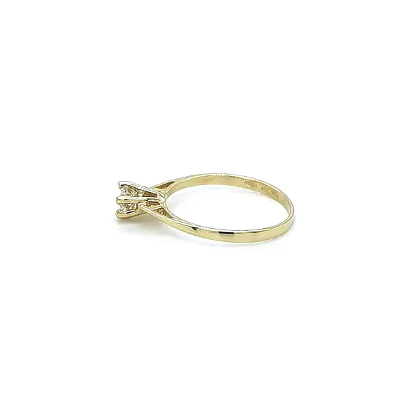 Gold Engagement Ring with Zircon