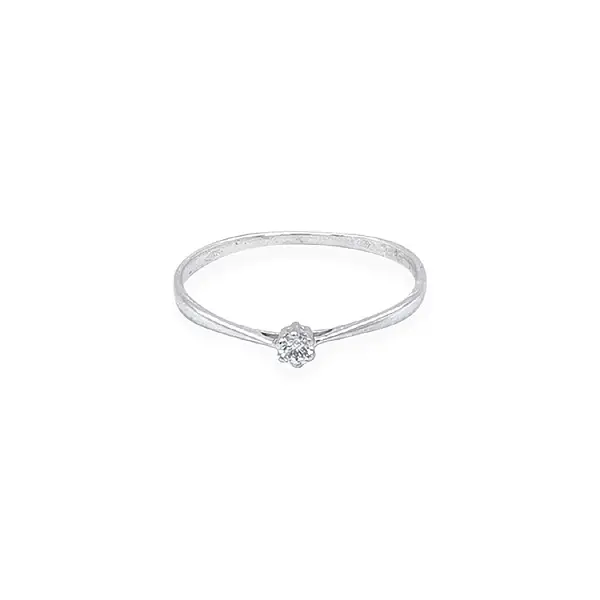 Gold Engagement Ring with Zircon