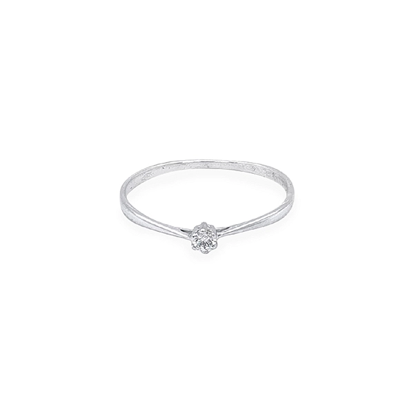 Gold Engagement Ring with Zircon