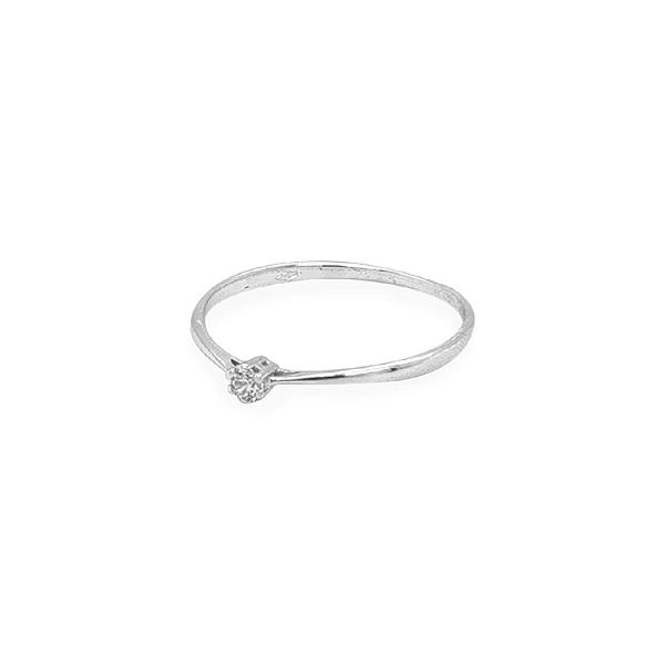 Gold Engagement Ring with Zircon