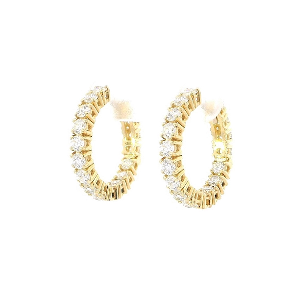 Timeless Round Earrings made of Gold and Diamonds