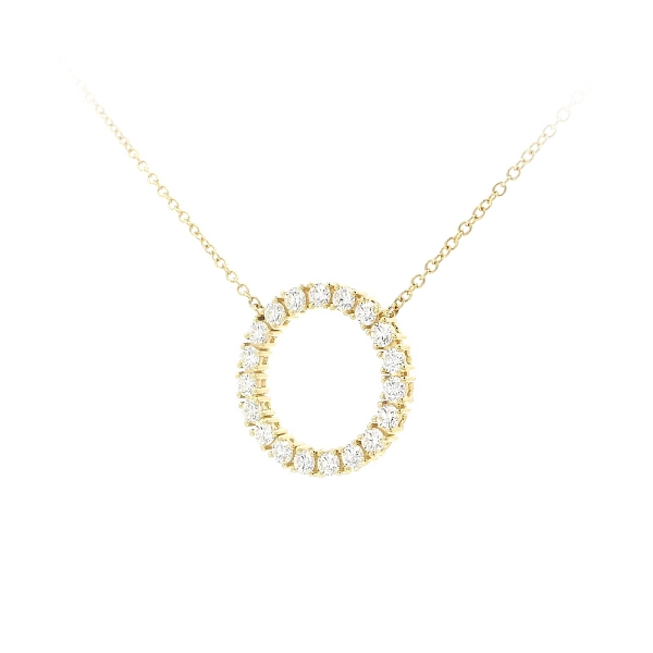 Luxury Necklace with Golden Circle and Diamonds