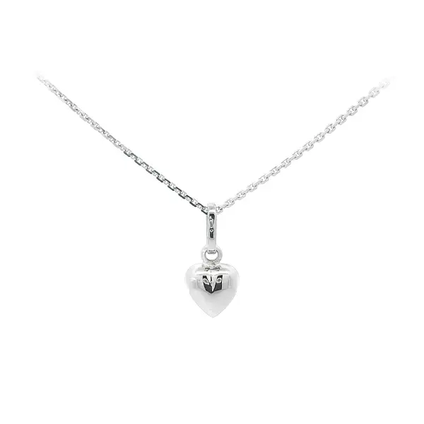 Minimalist White Gold Heart Pendant