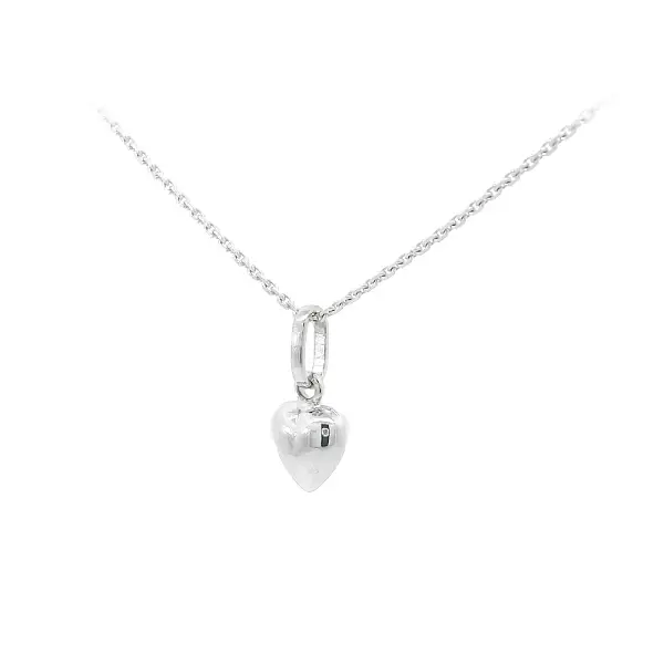 Minimalist White Gold Heart Pendant