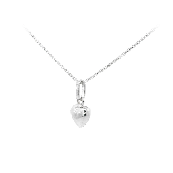 Minimalist White Gold Heart Pendant
