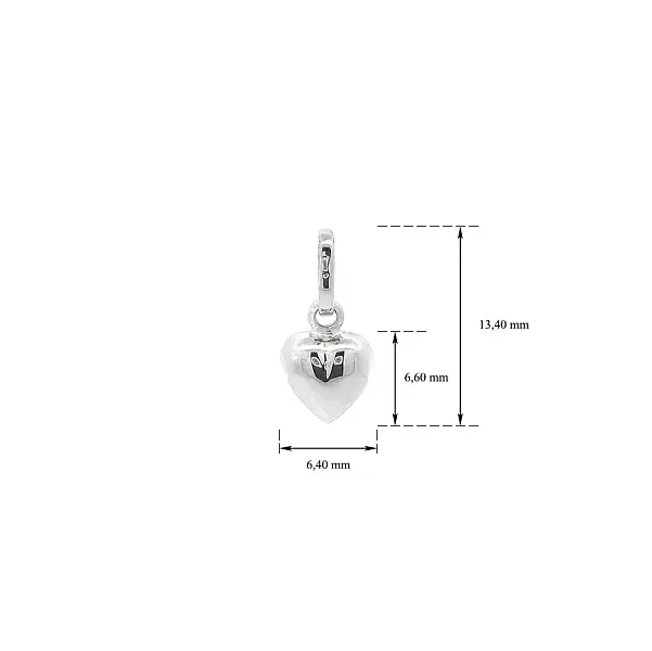 Minimalist White Gold Heart Pendant