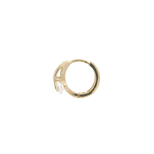 Gold Earrings with Sparkling Zircons