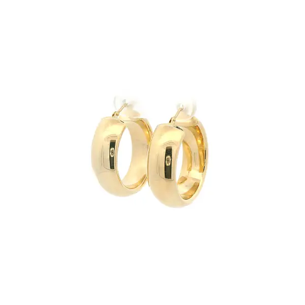 Wide 14K Yellow Gold Hoop Earrings, Ø 27.30 mm